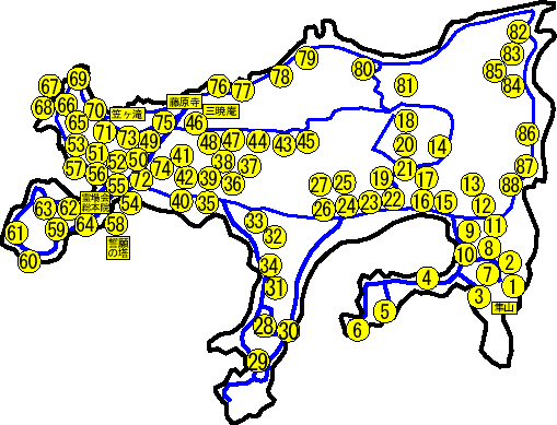 小豆島霊場分布図